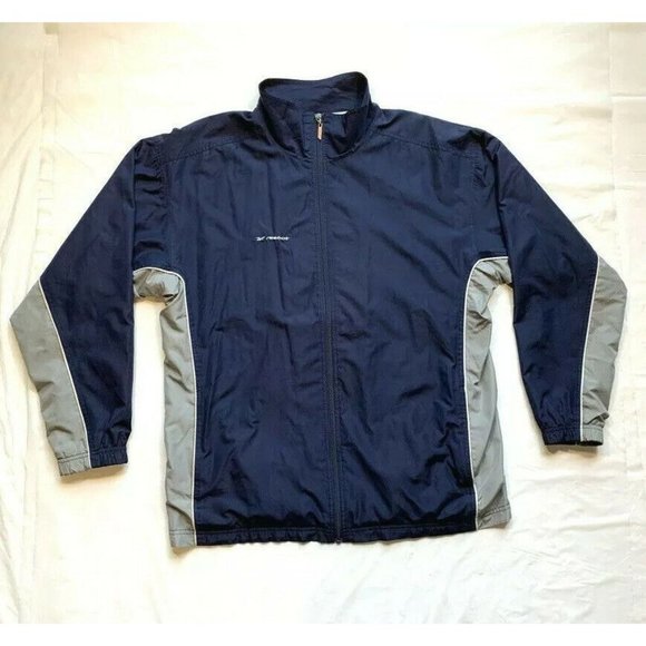 Reebok Windbreaker Jacket Mens Large Jersey Lined Full Zip Athletic Outdoor Golf - Picture 1 of 12